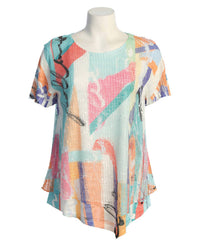Jess & Jane - Novel Boucle Mesh Asymmetric Top