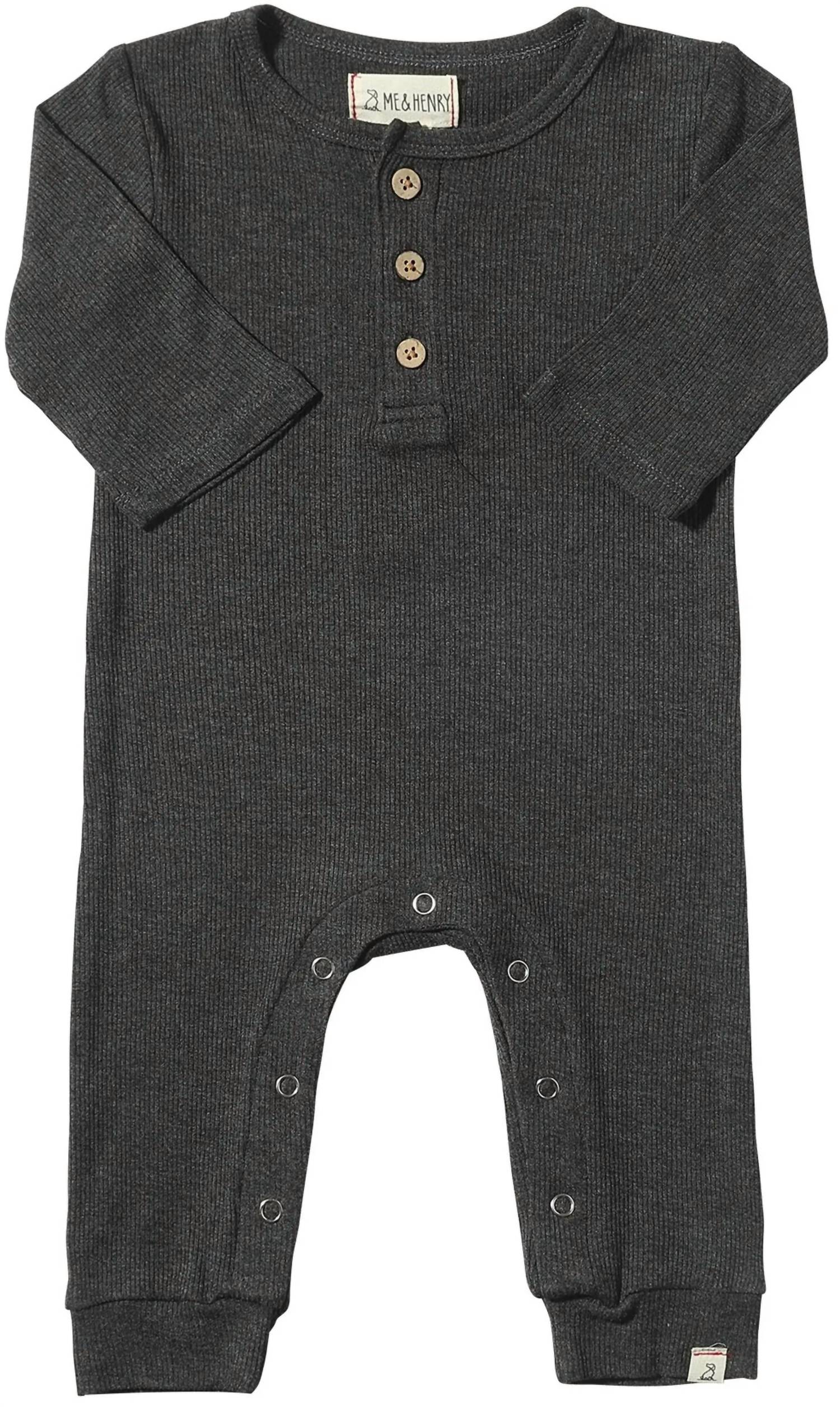 Me & Henry - Boy's Mason Ribbed Romper