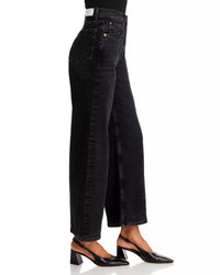 RE/DONE High Rise Wide Leg Crop Jean in black vein - women's jeans - alternate view
