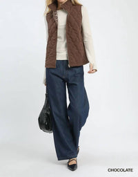 Umgee - Quilted Zip Up Vest