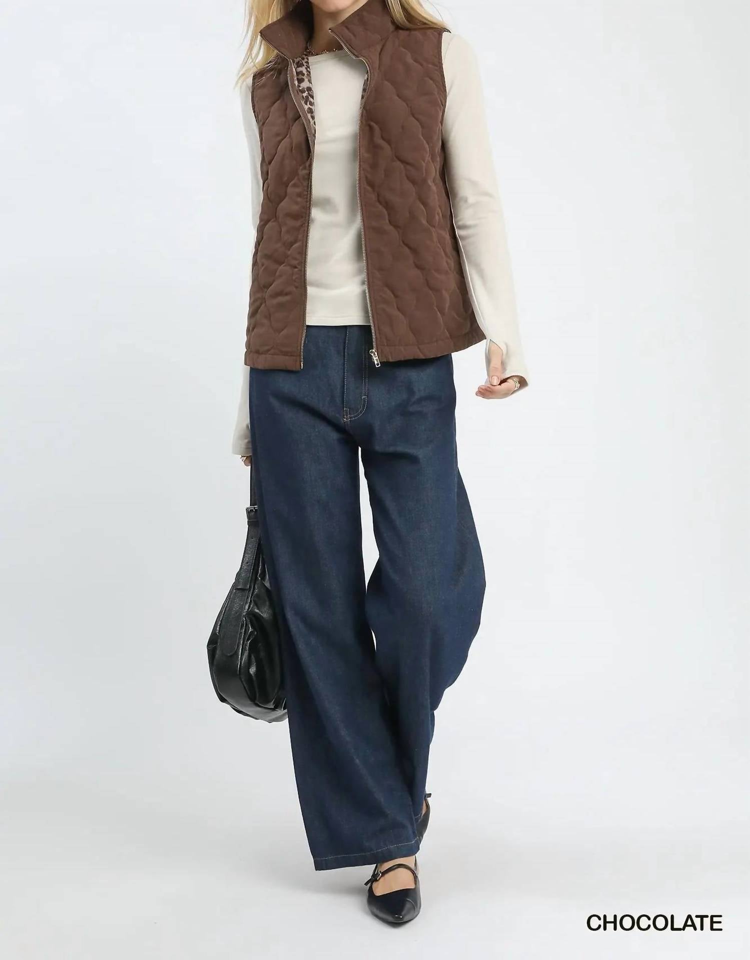 Umgee - Quilted Zip Up Vest