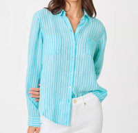 Lilly Pulitzer - Sea View Linen Button Down Shirt