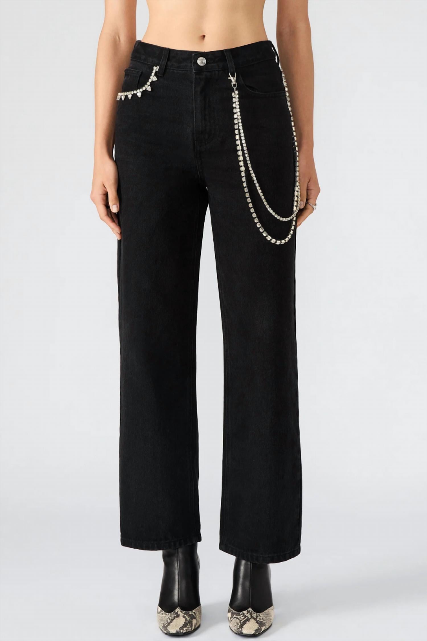 STEVE MADDEN Swift Wide-leg Jean in black - women's jeans