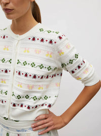Molli - Crew Neck Cardigan With Charm Details