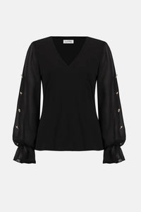 Joseph Ribkoff - Sheer Sleeve Blouse