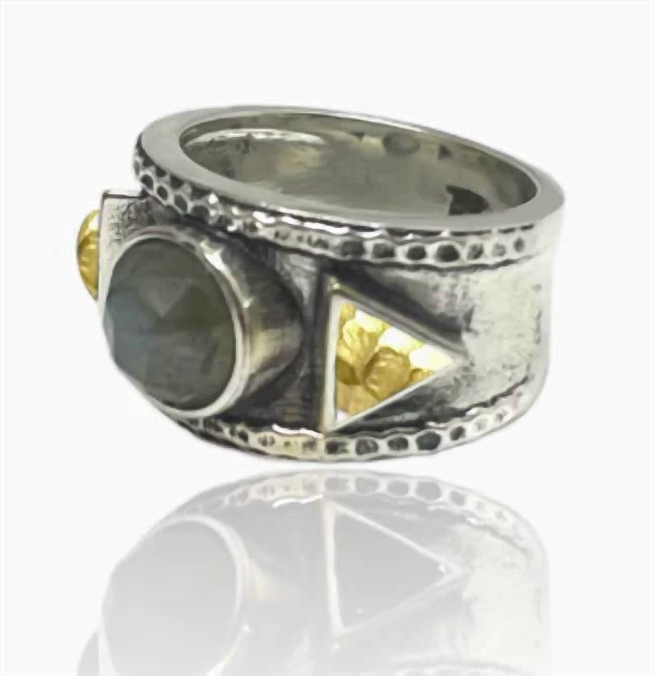 Tat2 Designs - Women's Vintage Labradorite & Coin Band