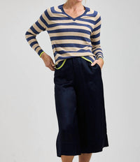 Zaket & Plover - Stripes V Neck Sweater Top