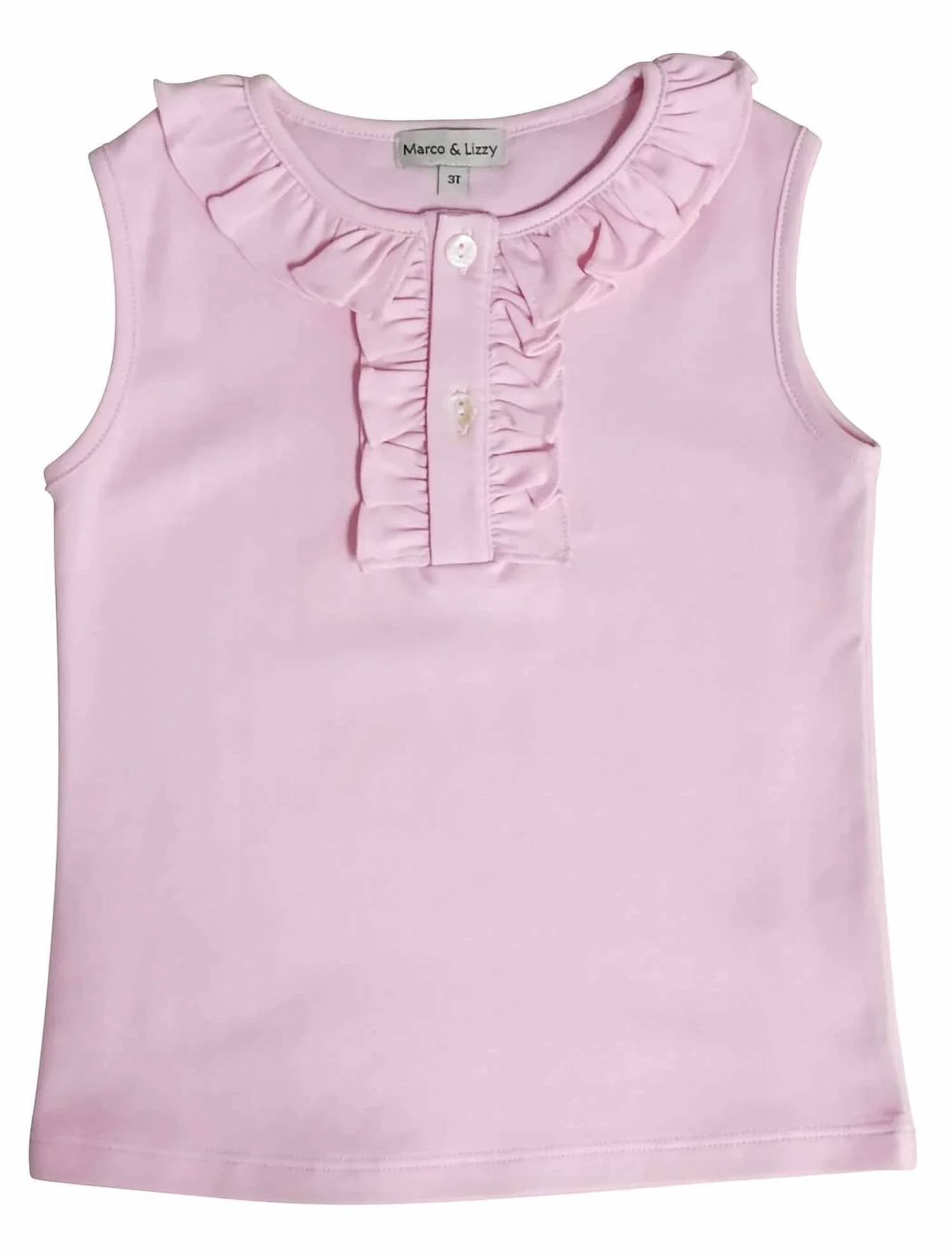 Marco & Lizzy - Girls' Sleeveless Ruffle Trim Top