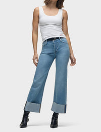 Hudson - Rosie High Rise Wide Leg Ankle Cuff Jeans