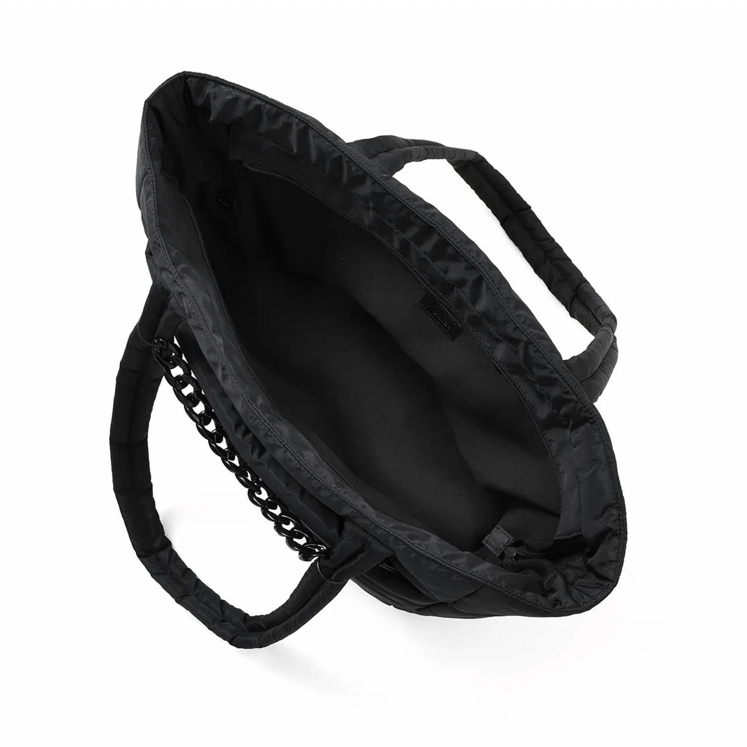 Selini New York - Women's Quilted Puffer Luggage Strap And Chain Tote Bag