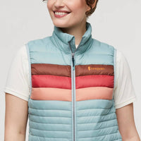 cotopaxi Women's Fuego Down Vest in sea spray stripes - women's jacket - alternate view
