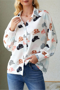 Shiying Fashion - Hats Puff Sleeve Button Up Shirt