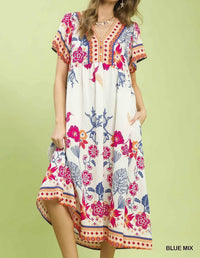 Umgee - Boho Floral Midi Dress