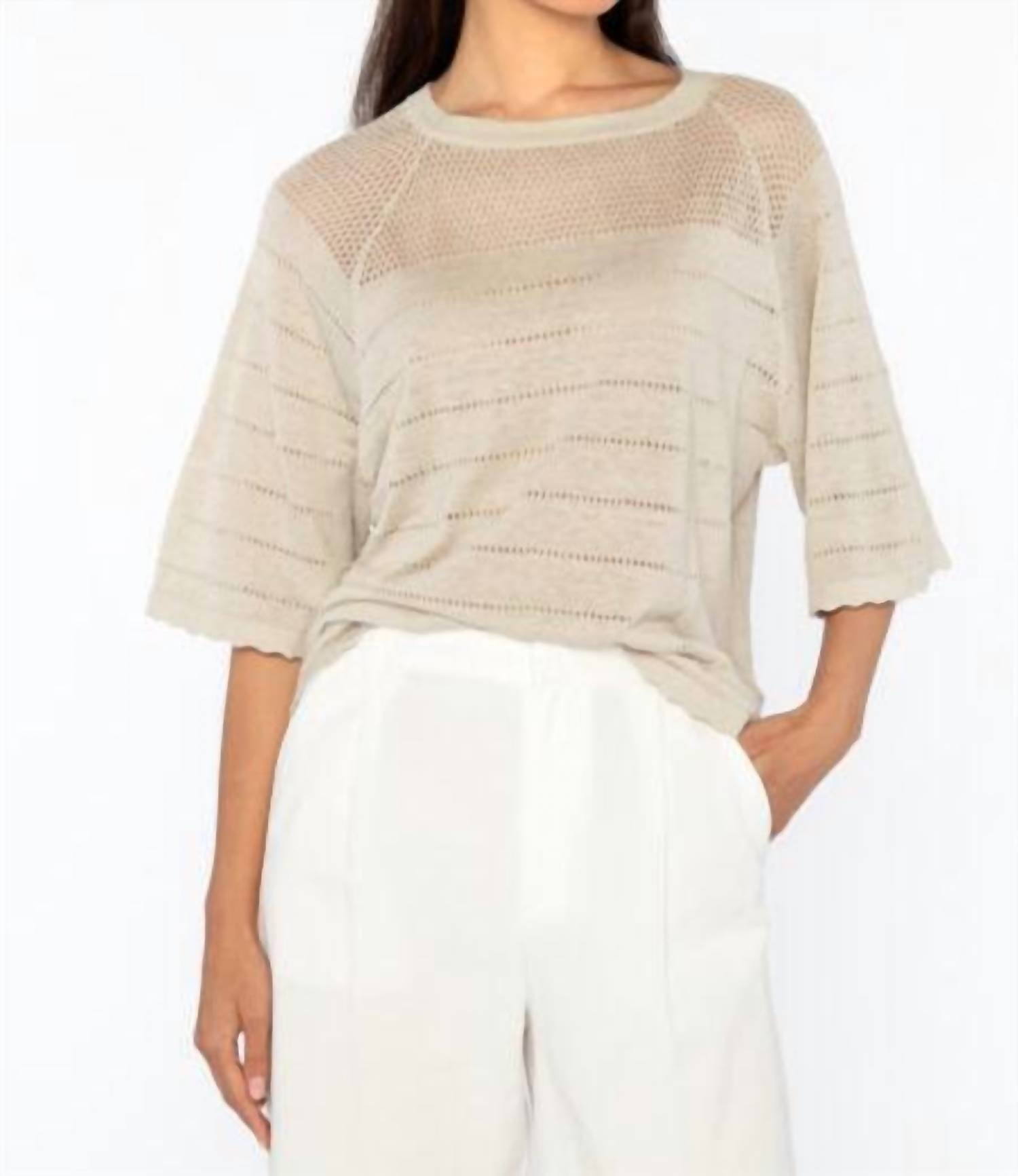 Kinross - Women's Openwork Raglan Crew Neck Top