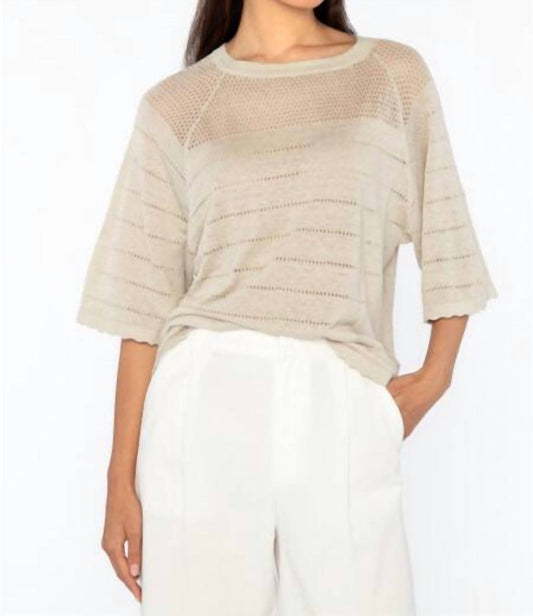 Kinross - Women's Openwork Raglan Crew Neck Top