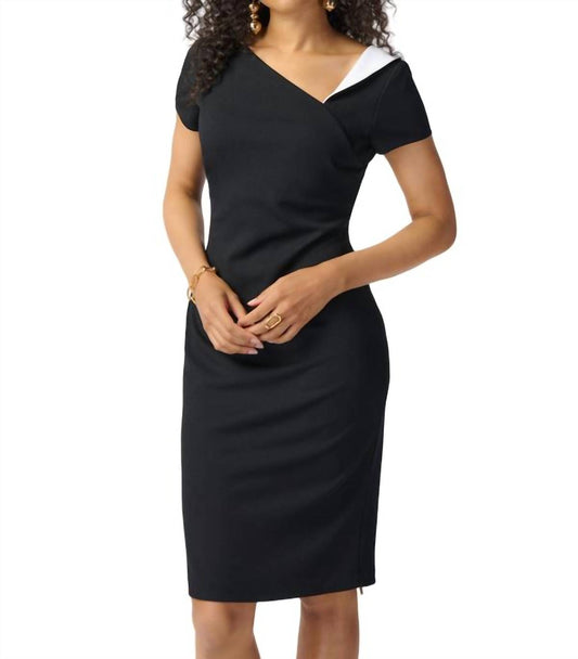 Joseph Ribkoff - Two-tone Asymmetrical Dress