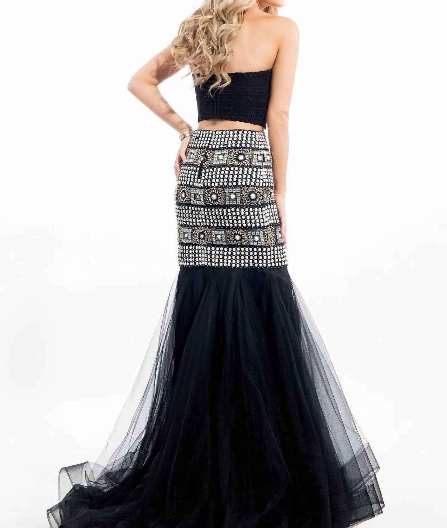 Rachel Allan - Two-piece Soft Tulle Strapless Mermaid Gown