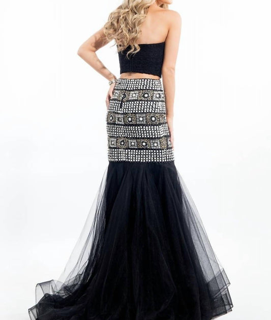 Rachel Allan - Two-piece Soft Tulle Strapless Mermaid Gown