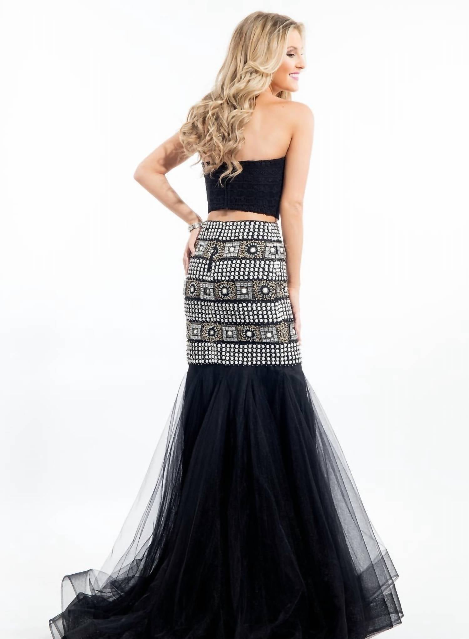 Rachel Allan - Two-piece Soft Tulle Strapless Mermaid Gown