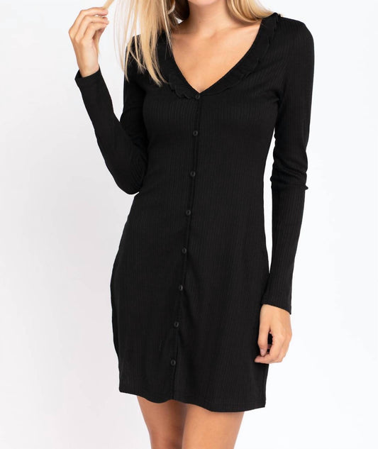 Ribbed Long Sleeve Mini Dress