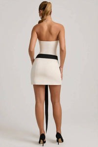 Oh Polly - Strapless Bow-detail A-line Mini Dress
