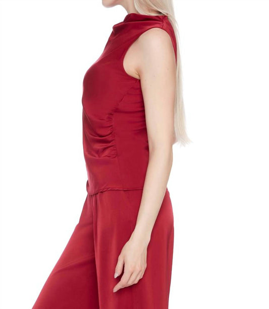 I Love Tyler Madison - Veronica Belize Satin Sleeveless Top