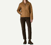 Patagonia Diamond Quilted Bomber Hoodie Jacket in deer brown - women's top
