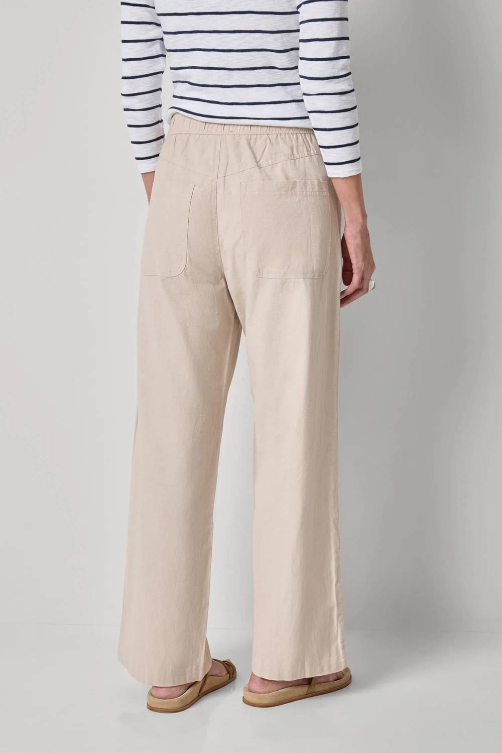 Lilla P - Linen Blend Straight Leg Pants