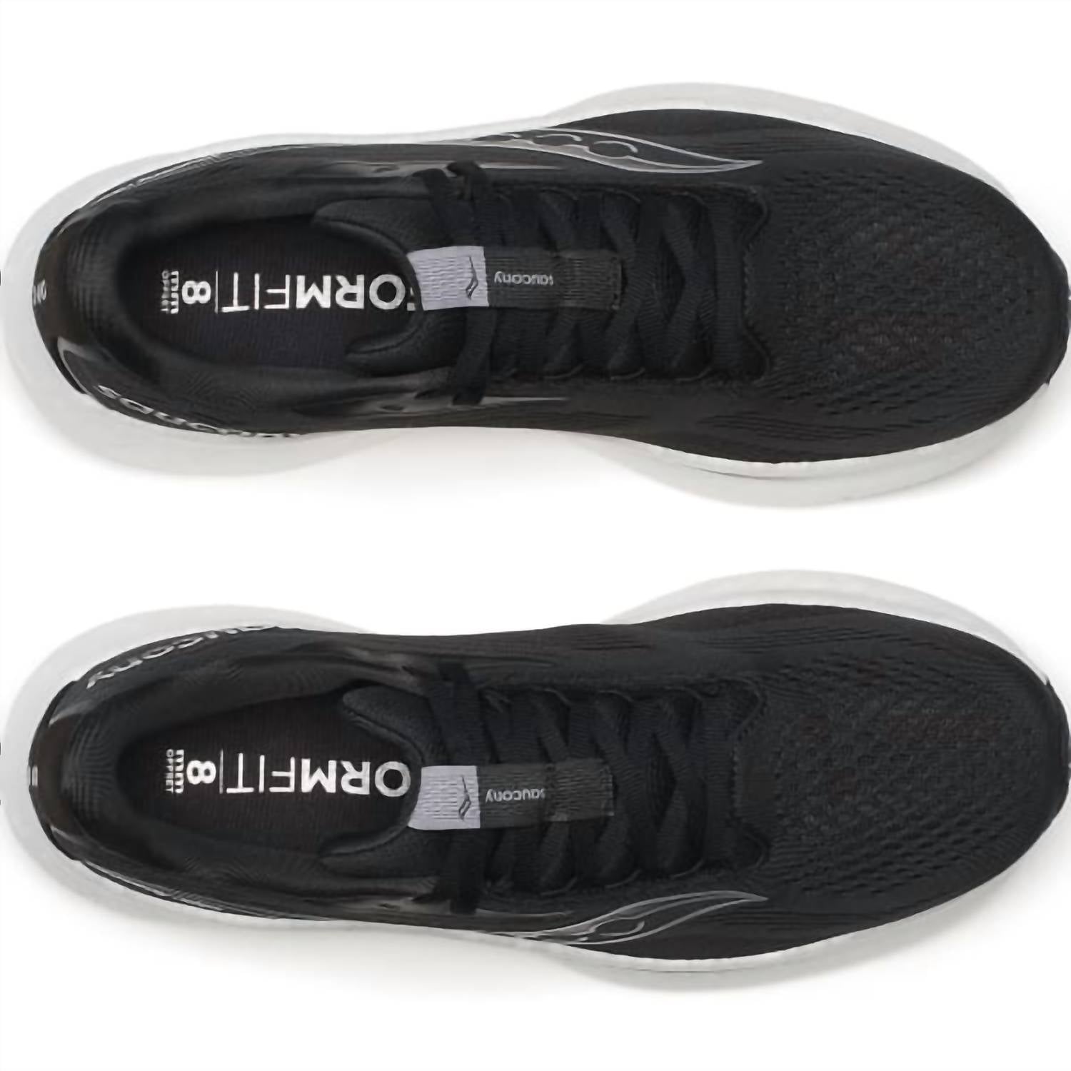 SAUCONY Men's Ride 18 Shoe in black white noir blanc - men's shoe - alternate view