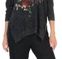 Jess & Jane - Mineral Washed Cotton Dolman Sleeve Top