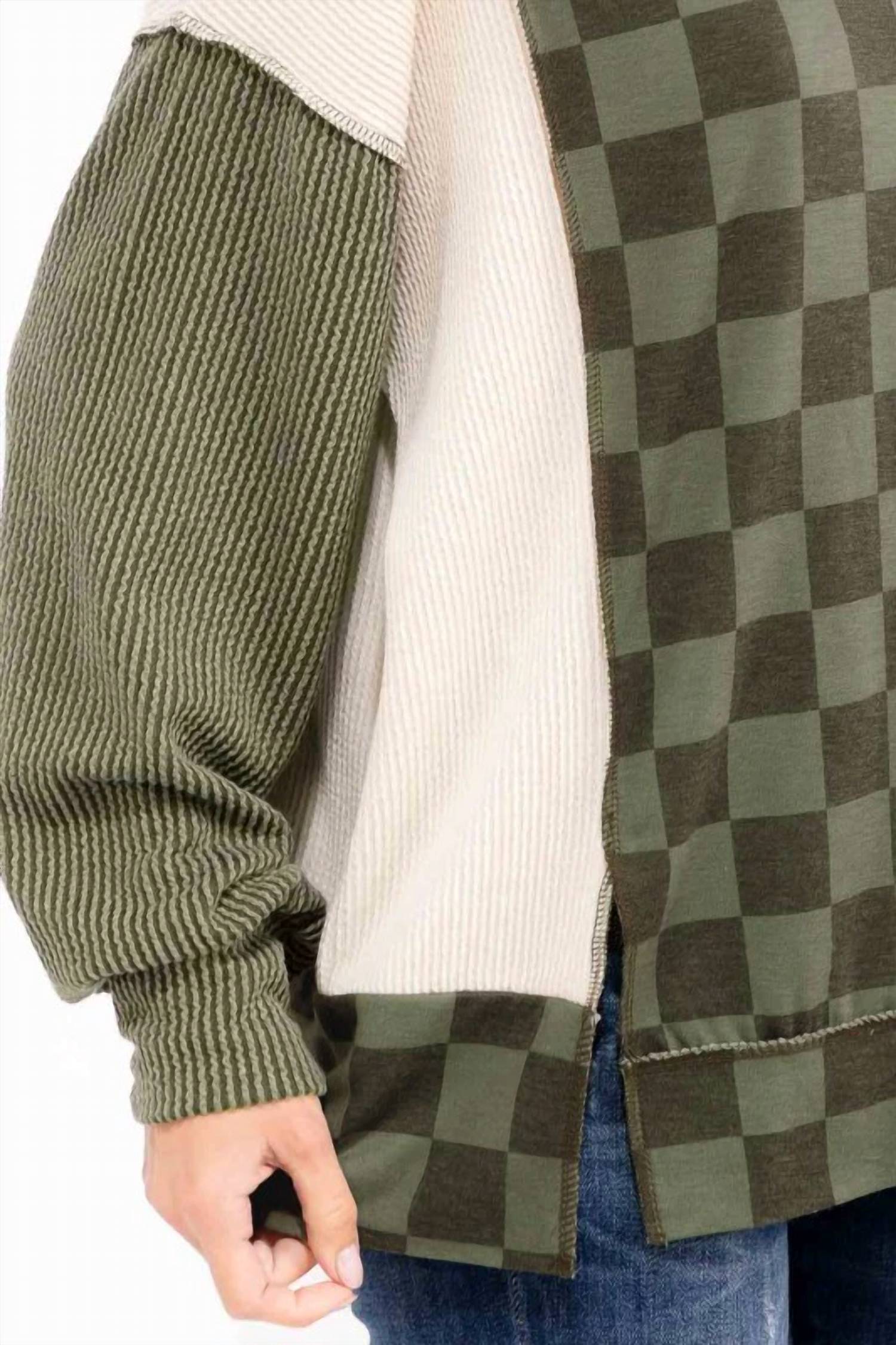 7Th Ray - Checkered Color Block Pullover Sweater