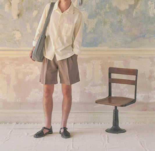 Knickerbocker - Canal Cotton & Linen Pleated Shorts