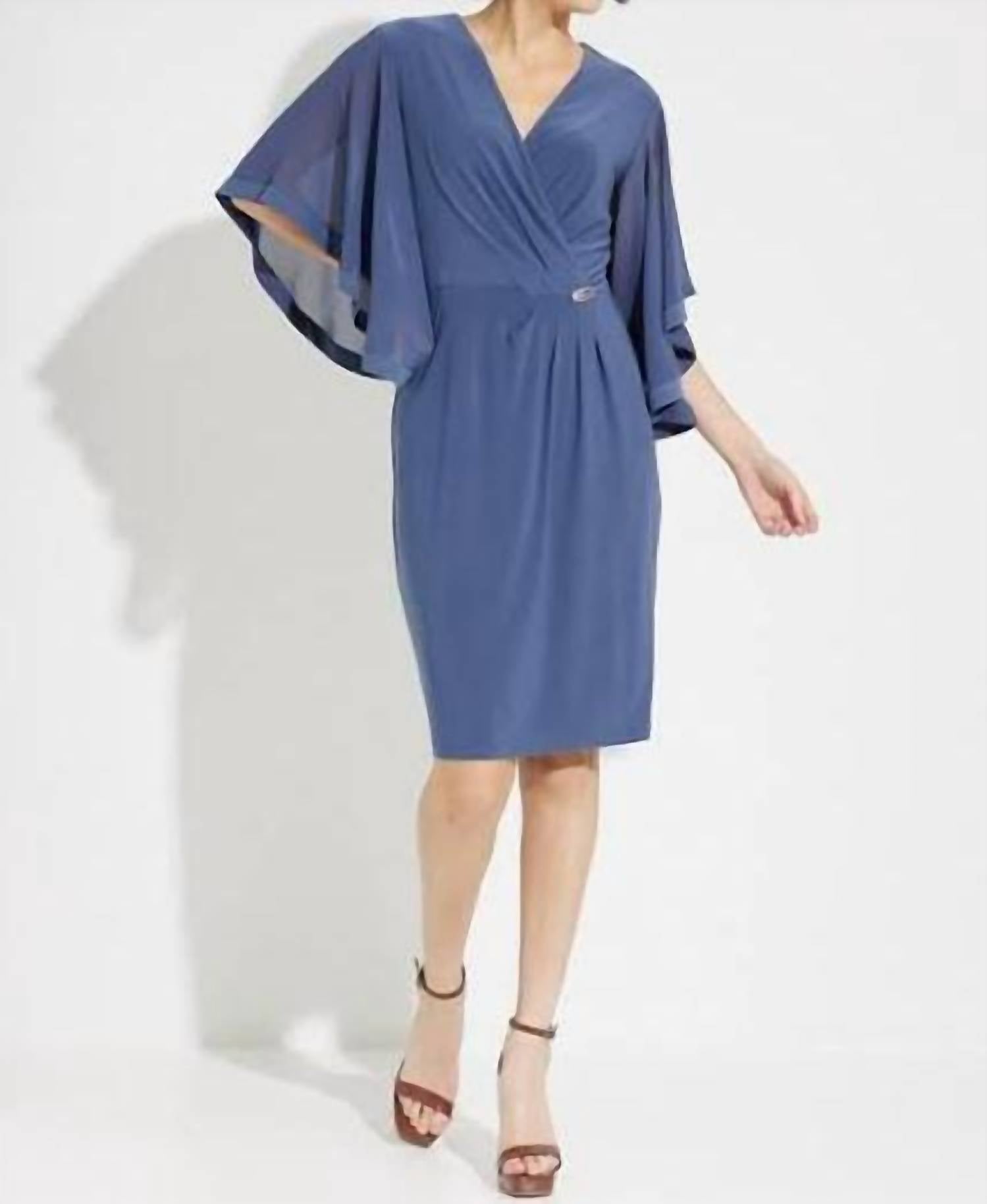Joseph Ribkoff - Wrap Front Flutter Sleeve Dress