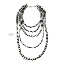 ISAC Trading Women's Handmade Navajo Bead Faux Necklace Five Strand in multicolor - women's jewelry - detail view