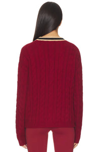 Beach Riot Gene Knit Cardigan in maroon merlot - women's cardigan - detail view
