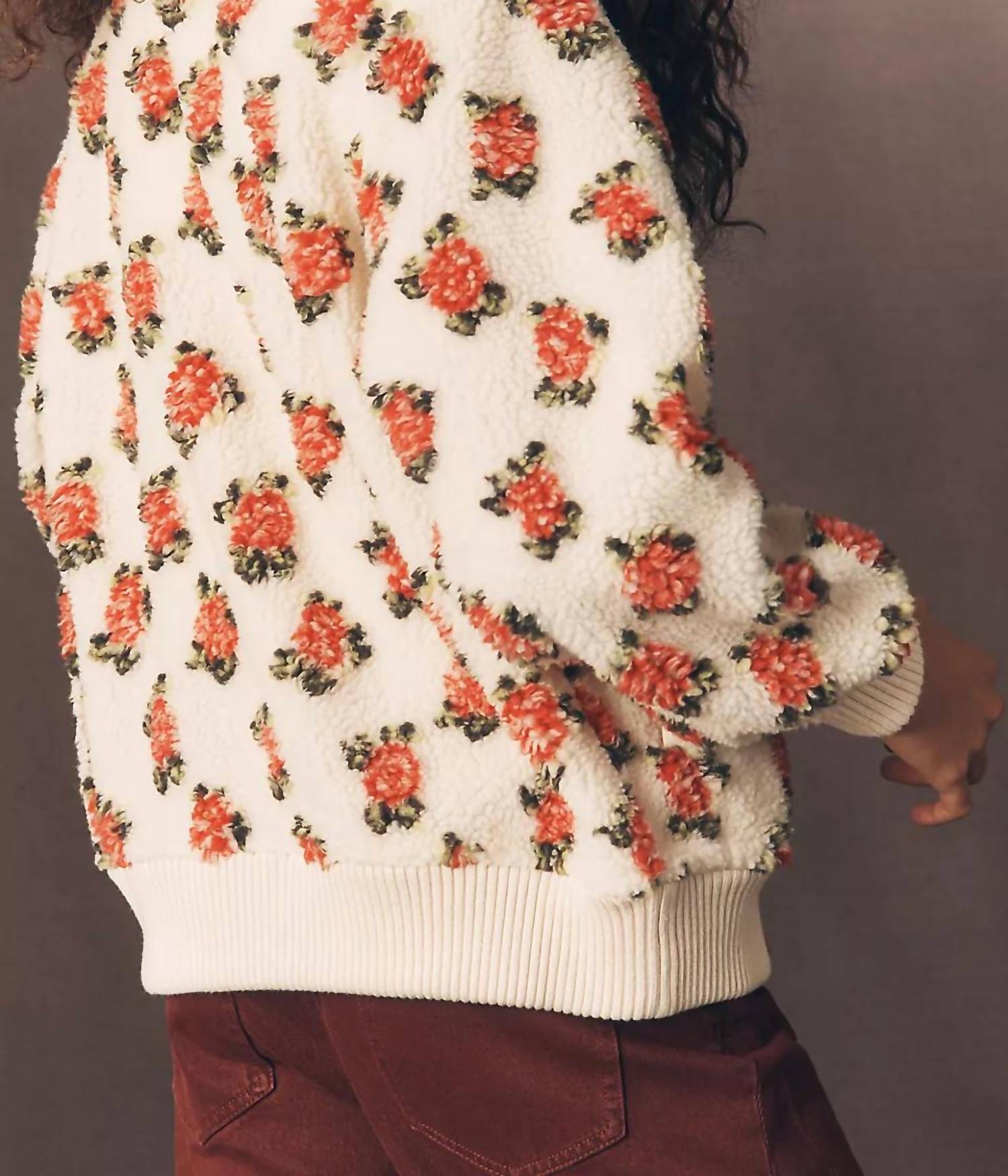 The Great. - Zip Front Plush Bomber Jacket