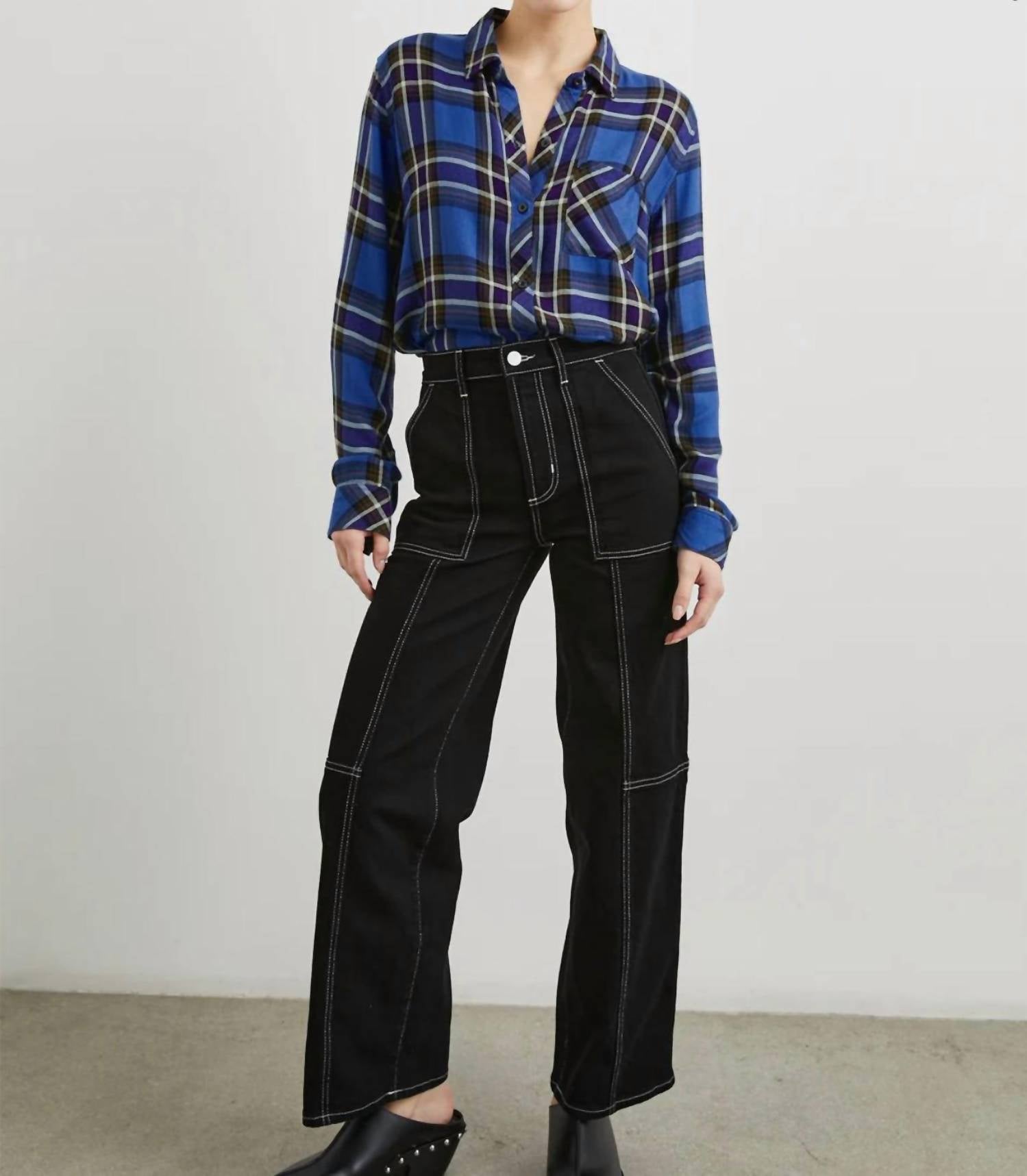 Rails Hunter Shirt in sapphire indigo - women's shirt - alternate view