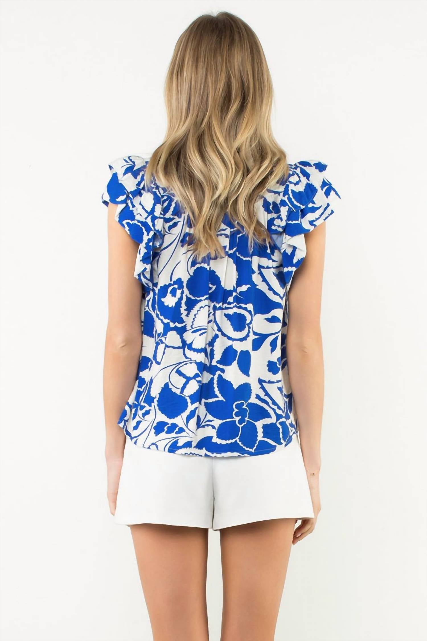Thml - Flutter Sleeve Print Top