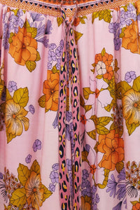 Aratta - Golden Aurela Floral Print Elastic Waist Pants