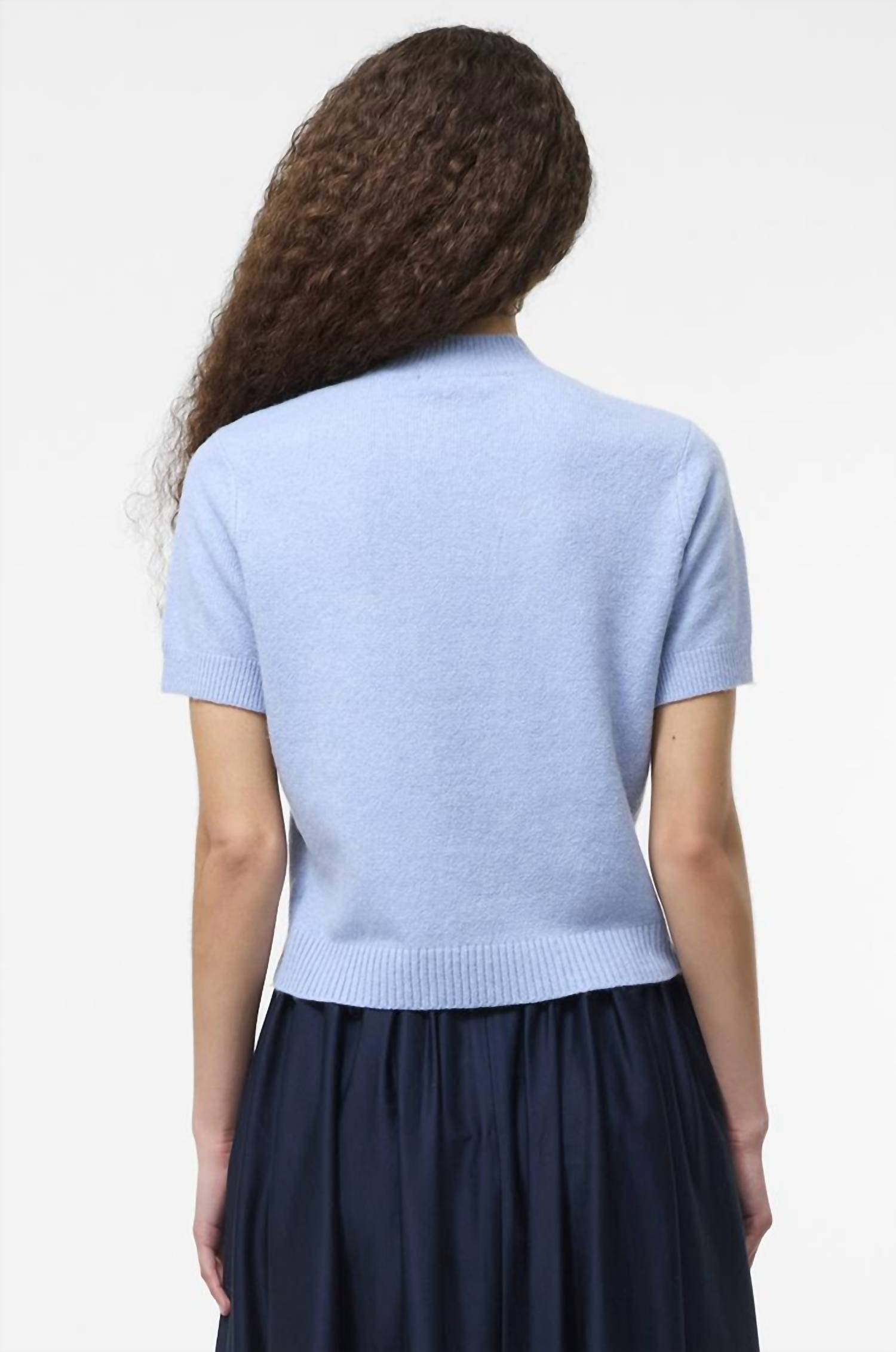 French Connection - Vhari Recycled Knit Mock Neck Short Sleeve Top