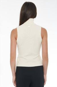 Toccin - Celeste Sleeveless Tie-front Turtleneck Top