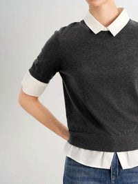 Meilleur Moment - Short Sleeve Layered-Look Top