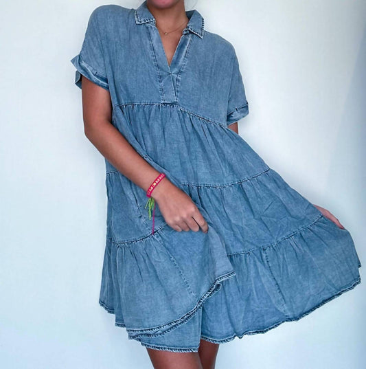 She + Sky - Aspen Denim Ruffle Dress