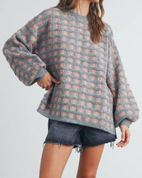 Buttermelon - Checkered Oversized Sweater
