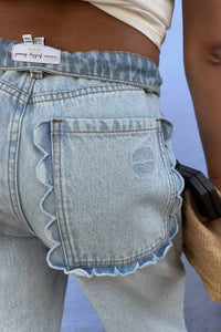 Never Fully Dressed - Scallop Wide Leg Jeans