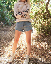 Mello - Mockneck Embroidered Sweater