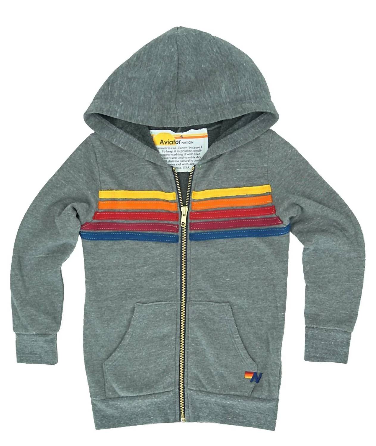 Aviator Nation - Kid's Stripe Zip Hoodie