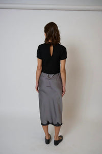 Central Park West Celeste lace and sweater combo dress in black - women's dress - detail view