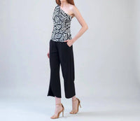CLARA SUNWOO One Shoulder Top in black white - women's tank top - detail view