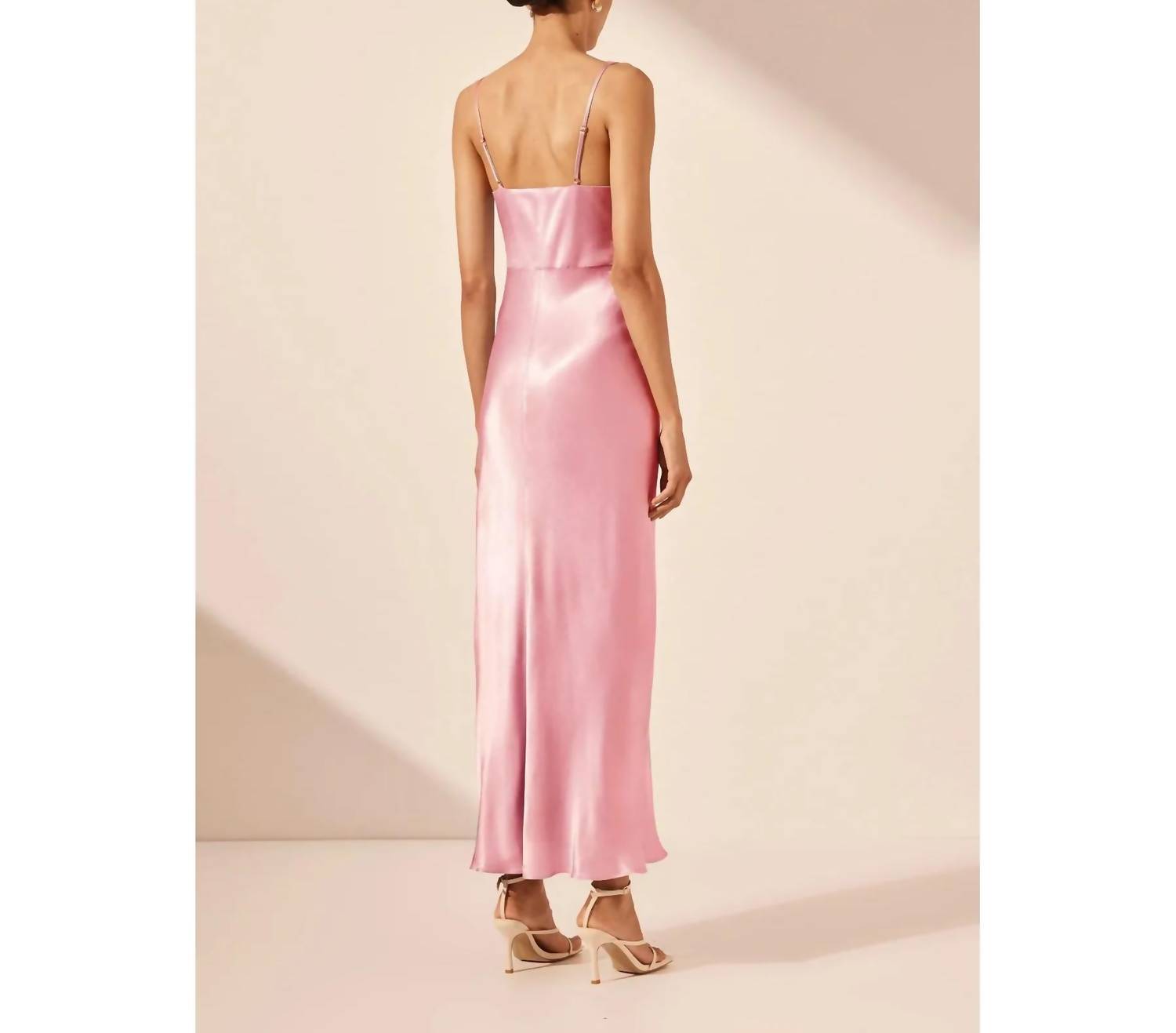 Shona Joy - Draped Side Split Midi Dress